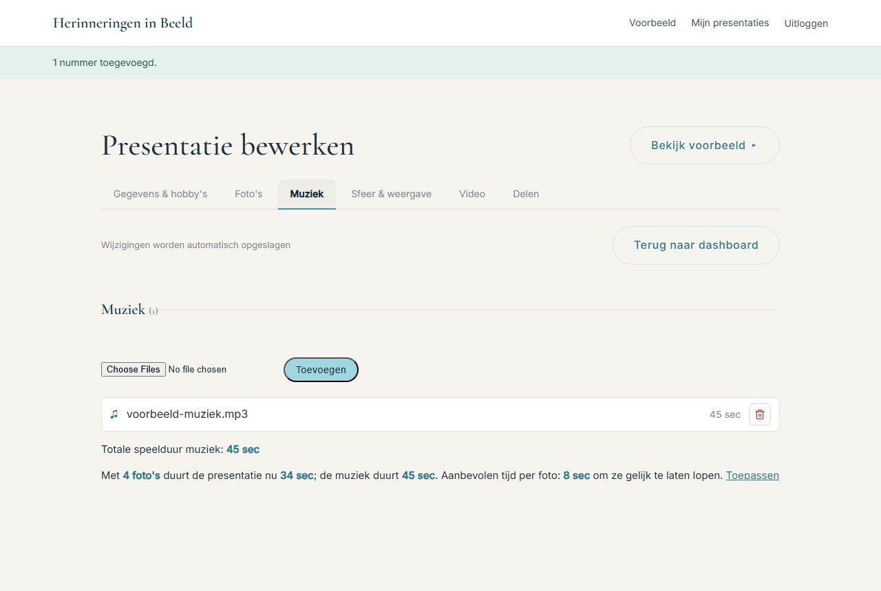 Muziek tabblad